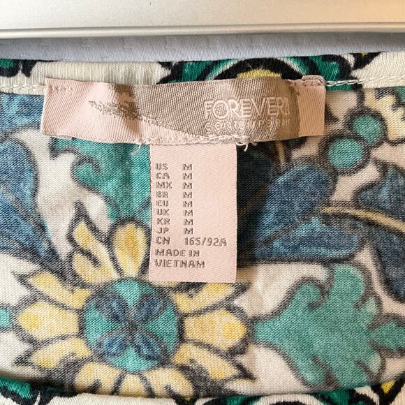 FOREVER 21 Women Midi Dress size M Sleeveless Stretchy Casual Green Yellow - Picture 5 of 8